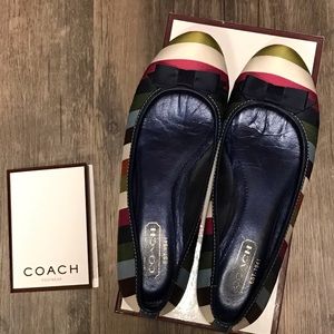 Coach Legacy Stripe Ballet Flats Rare 6.5